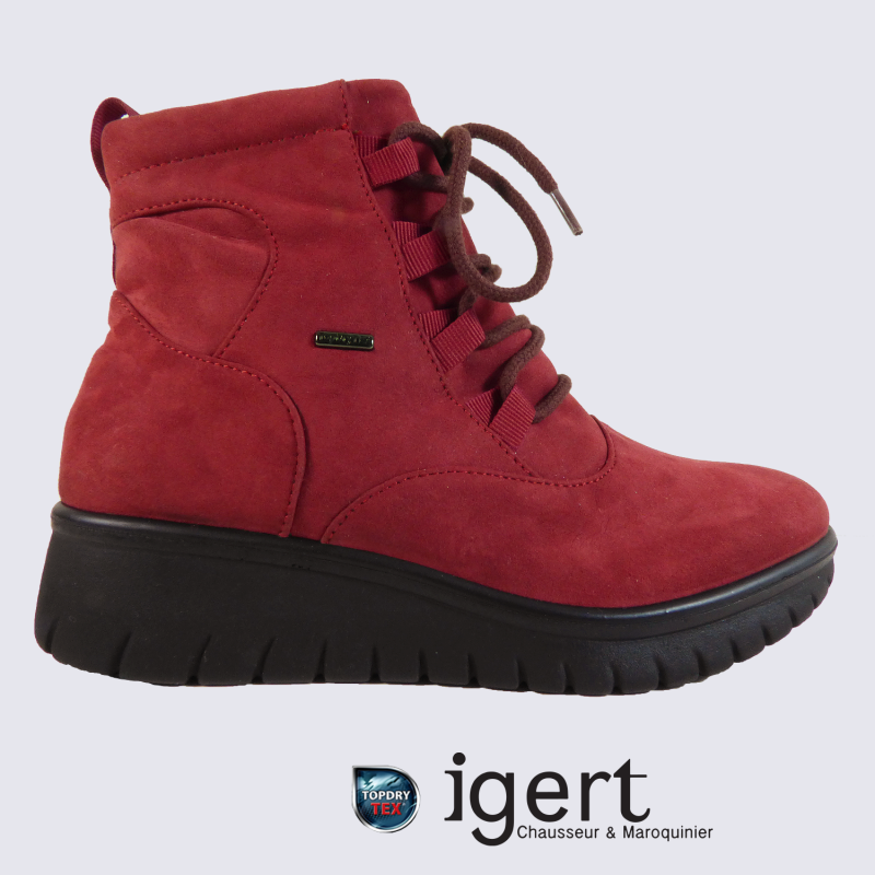 Bottillon à lacets Romika pour femme rouge