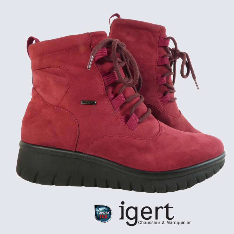 Bottillon à lacets Romika pour femme rouge