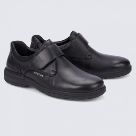 Chaussures Mephisto, chaussures à velcros homme en cuir traité Hydroprotect