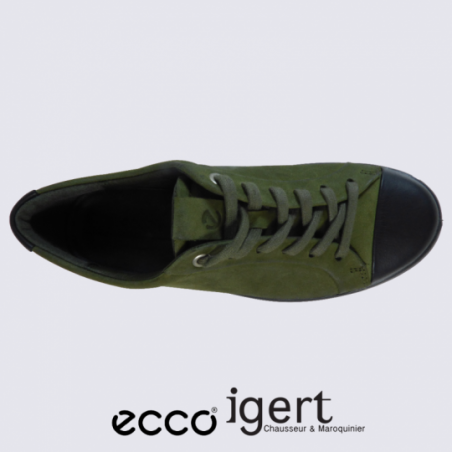 Baskets Ecco, baskets femme en cuir kaki