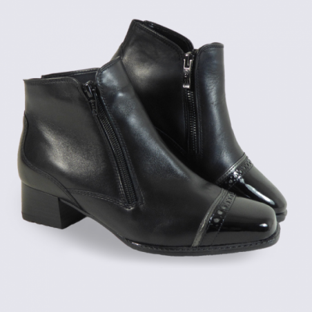 Bottines en cuir noir Ara pour femme