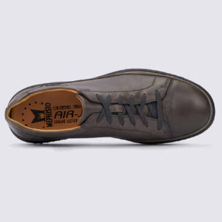 Chaussures Mephisto, chaussures basses confortables homme en cuir graphite