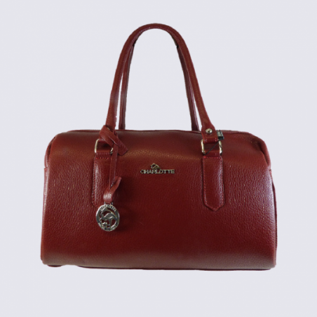 Sac à main Charlotte en cuir rouge pour femme