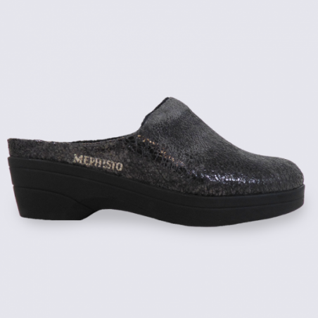 Mules pour femme Mephisto en cuir motif craquelé brillant