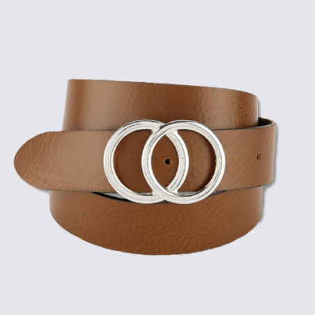 Ceinture Bernd Götz, ceinture femme en cuir cognac