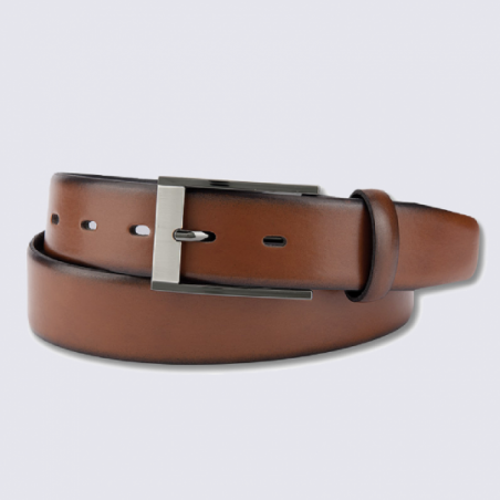 Ceinture Bernd Götz, ceinture classique en cuir marron