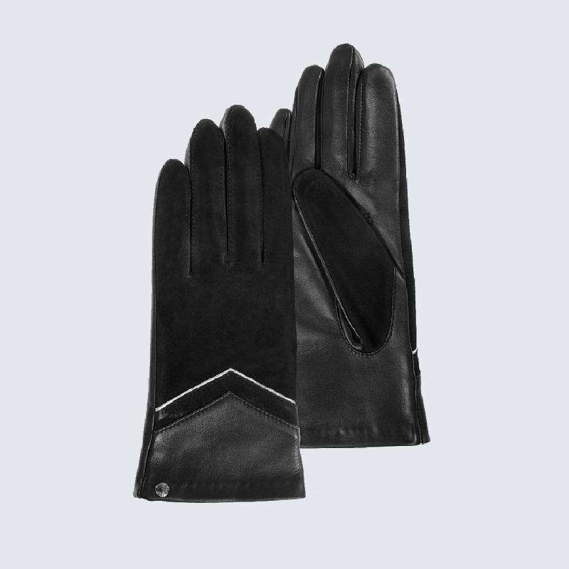 Gants femme Isotoner en cuir velours noir I Igert