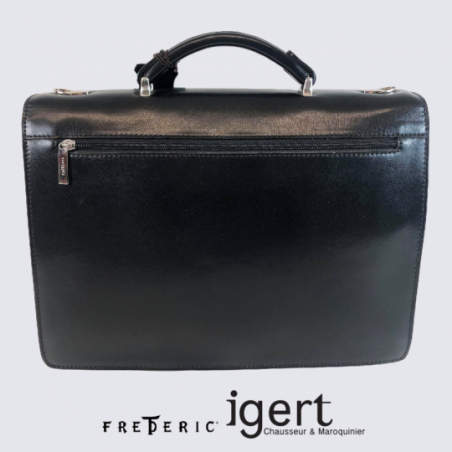 Cartable Frederic, cartable à fermeture à code en cuir de vachette noir Cartable Frederic, cartable à fermeture à code en cuir de vachette noir