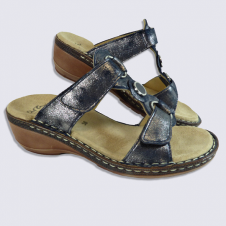 Sandales Ara, sandales tendances femme en cuir métallisé
