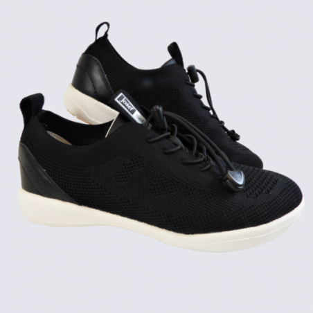 Chaussures Josef Seibel, chaussures confortables femme en textile et cuir noir Chaussures Josef Seibel, chaussures confortables femme en textile et cuir noir