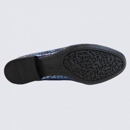 Mocassins Ara, mocassins femme en cuir saphir métallisé