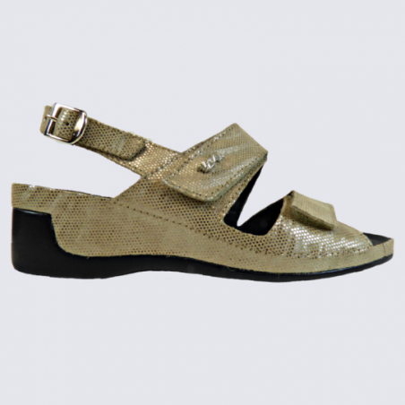 Sandales Vital, sandales tendances et confortables femme en cuir beige
