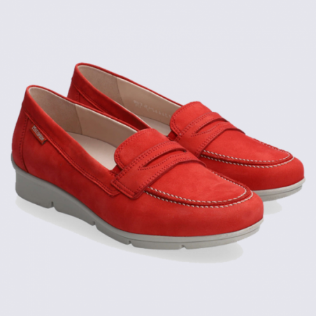 Mocassins Mephisto, mocassins confortables et tendances femme en cuir nubuck rouge Mocassins Mephisto, mocassins confortables et tendances femme en cuir nubuck rouge