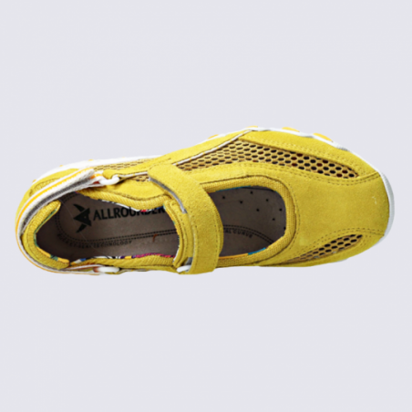 Chaussures Allrounder, chaussures de marche légères et confortables femme en cuir jaune
