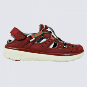Chaussures Allrounder, chaussures à velcros velours femme en cuir rouge