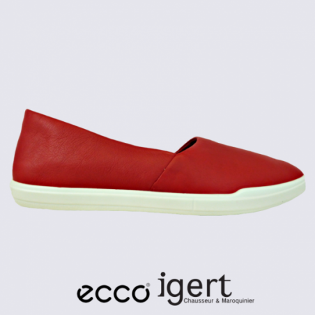 Chaussures Ecco, slip-on confortables et légères femme rouge