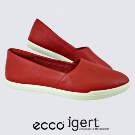 Chaussures Ecco, slip-on confortables et légères femme rouge