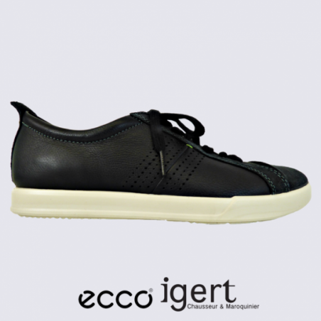 Baskets Ecco, baskets à lacets confortables homme en cuir noir