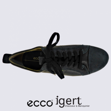 Baskets Ecco, baskets à lacets confortables homme en cuir noir