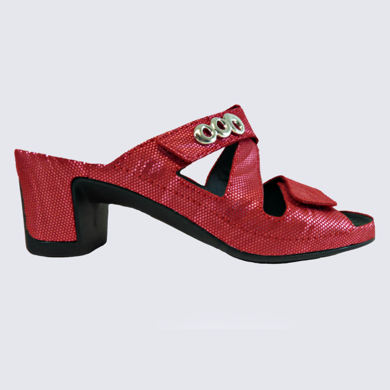 Sandales Vital, sandales tendances femme en cuir rouge