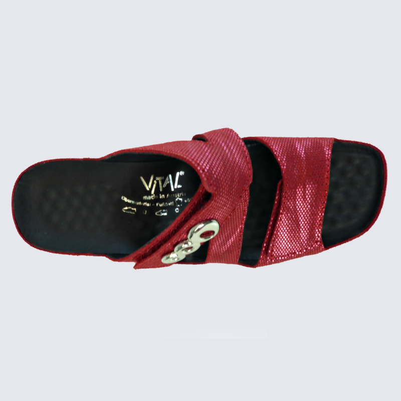 Sandales Vital, sandales tendances femme en cuir rouge