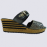 Sandales Vital, sandales à talon compensé tendances femme en cuir taupe/gris Sandales Vital, sandales à talon compensé tendances femme en cuir taupe/gris