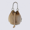 Sac seau Charlotte, sac seau tendance femme en cuir taupe