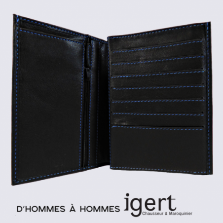 Porte Feuille d'Hommes à Hommes, porte feuille homme en cuir noir