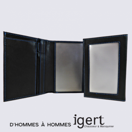 Porte Feuille d'Hommes à Hommes, porte feuille homme en cuir noir