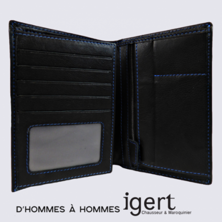 Porte Feuille d'Hommes à Hommes, porte feuille tendance homme cuir noir