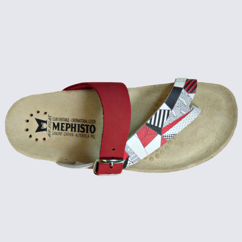 Entre-doigts Mephisto, entre-doigts imprimés femme en cuir rouge et blanc