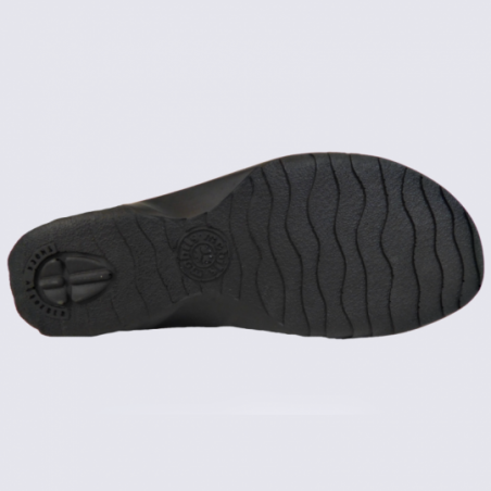Sandales Mobils, sandales confortables femme en cuir noir