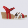 Sandales Mephisto, sandales compensées tendances femme en cuir rouge Sandales Mephisto, sandales compensées tendances femme en cuir rouge