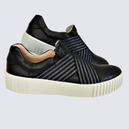 Baskets Romika, baskets basse tendances femme en cuir noir