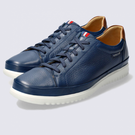 Baskets Mephisto, baskets basses tendances homme en cuir navy