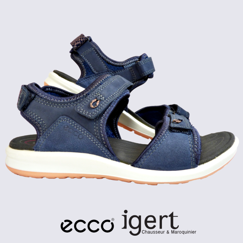 Sandales Ecco sandales sport confortables femme velcros bleu