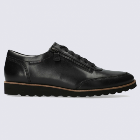 Chaussures Mephisto, chaussures à zip homme en cuir noir