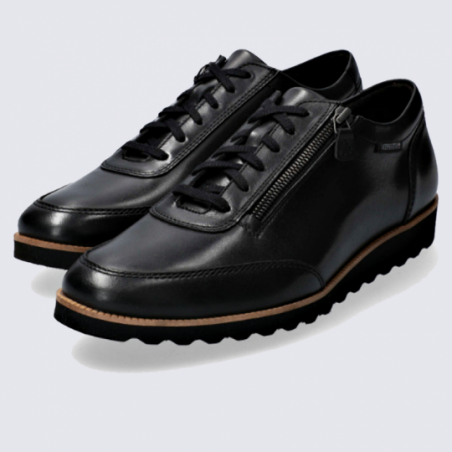 Chaussures Mephisto, chaussures à zip homme en cuir noir