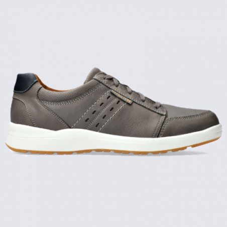 Baskets Mephisto, baskets tendances et confortables homme en cuir gris