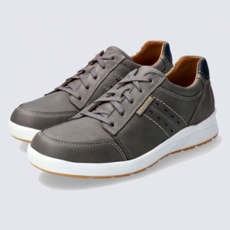 Baskets Mephisto, baskets tendances et confortables homme en cuir gris