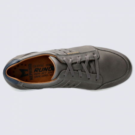 Baskets Mephisto, baskets tendances et confortables homme en cuir gris