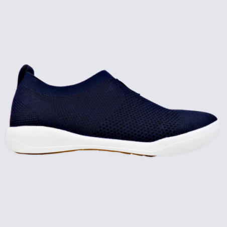 Baskets Josef Seibel, baskets slip-on confortables femme en textile bleu