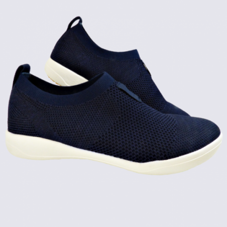 Baskets Josef Seibel, baskets slip-on confortables femme en textile bleu