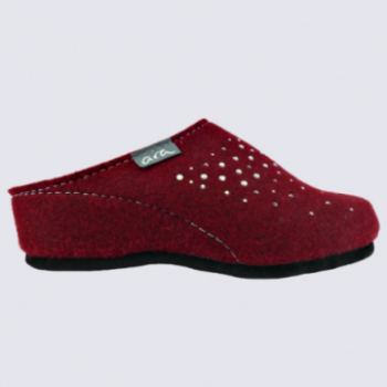 Mules Ara, mules confortables femme en feutre bordeaux