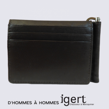 Porte cartes d'Hommes à Hommes, porte cartes et monnaie homme en cuir brun