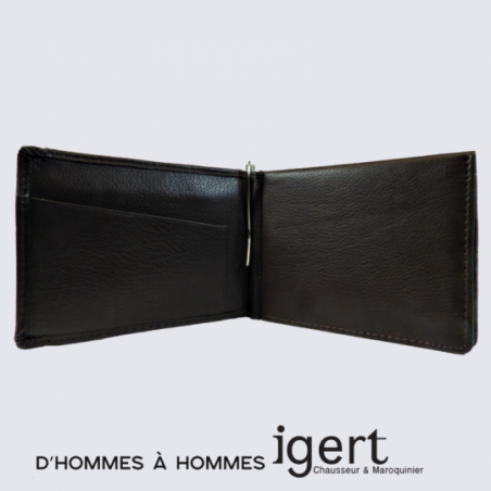 Porte cartes d'Hommes à Hommes, porte cartes et monnaie homme en cuir brun