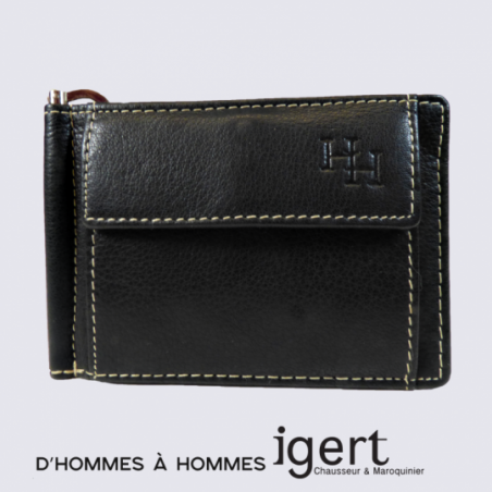 Porte cartes d'Hommes à Hommes, porte cartes et monnaie homme en cuir noir