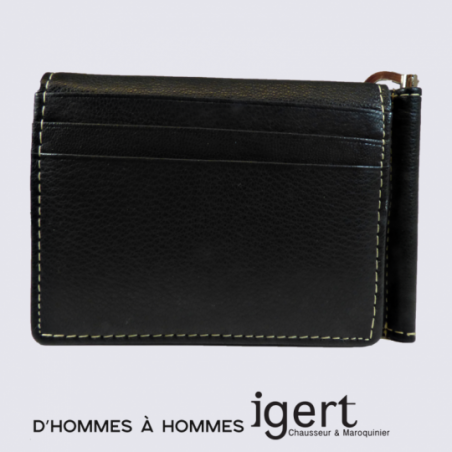 Porte cartes d'Hommes à Hommes, porte cartes et monnaie homme en cuir noir