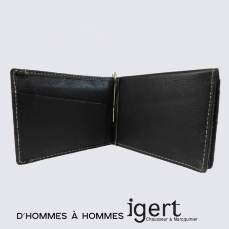 Porte cartes d'Hommes à Hommes, porte cartes et monnaie homme en cuir noir