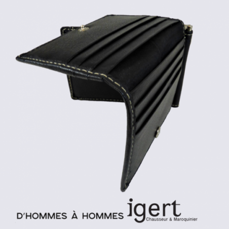 Porte cartes d'Hommes à Hommes, porte cartes et monnaie homme en cuir noir